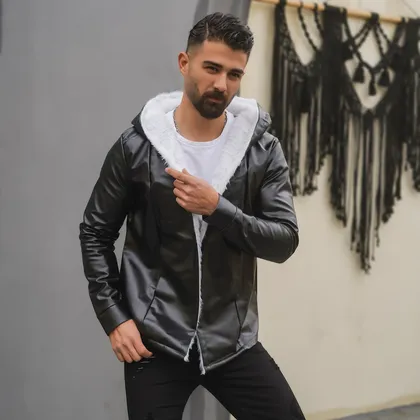 شنل چرم مردانه مدل Rozbeh