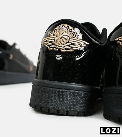 کفش کتانی مردانه و زنانه مشکی ورنی NIKE jordan 1 مدل 6212