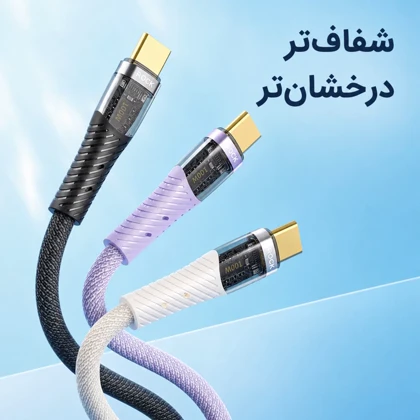 کابل دوسر تایپ سی راک Rock مدل Z21 RCB0836 توان 100 وات 1.2 متر