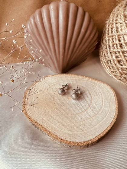 گوشواره توپی مات