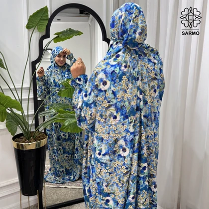 چادرنماز آستین‌دار نیلگون