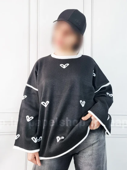 بلوز بافت یقه گرد طرح قلب