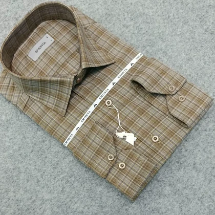 پیراهن چهارخونه مردانه قواره ازاد ( قواره کلاسیک ) _ استین بلند