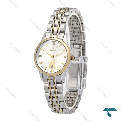 ساعت داتیس D8769L زنانه دورنگ طلایی صفحه سفید Datis-6940-L