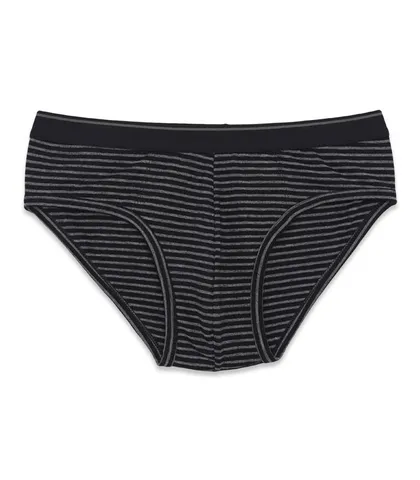 شورت اسلیپ نخی کش پهن طرح راه راه نیکوتن پوش کد 3547 خاکستری مشکی - بسته 2 عددی