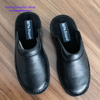 دمپایی چرم مردانه مدل آرمان