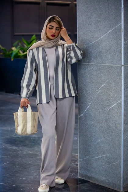 مانتو کت راه راه یکتا