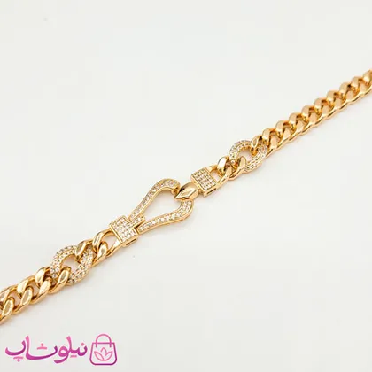 دستبند زنانه ژوپینگ مدل فرد نگین‌دار کد 2691