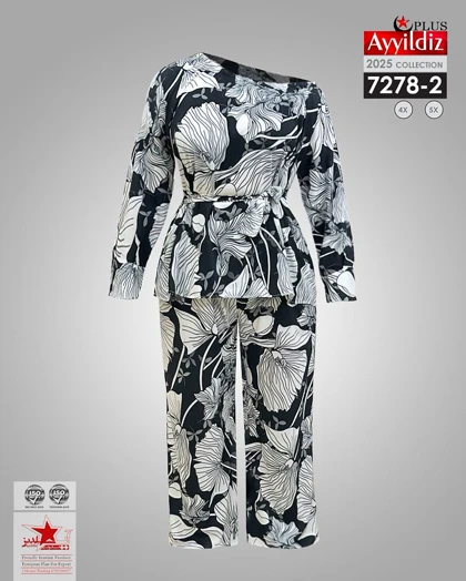 ست بلوز شلوار مجلسی زنانه سایز بزرگ کد 7278