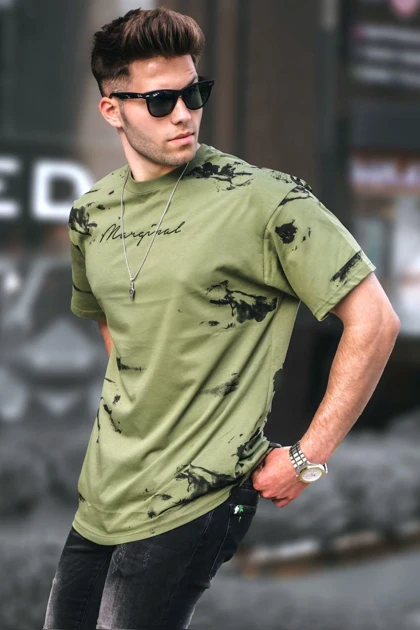 تیشرت مردانه خاکی Over Fit 5207