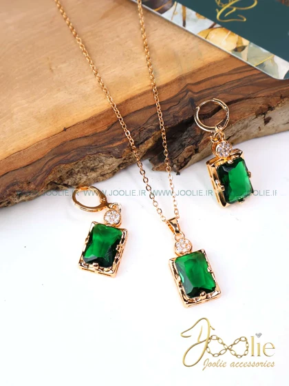 نیم ست زنانه گردنبند - گوشواره طرح طلا کد S5115