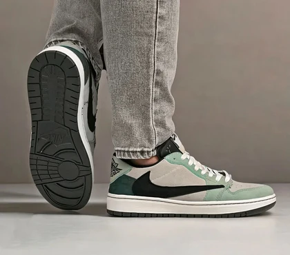 نایک ایر جردن 1 بدون ساق تراویس اسکات گرین (Nike Air Jordan 1 Low Travis Scott )