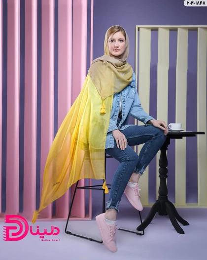شال نخی طیفی منگوله‌دار