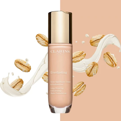 کرم پودر صورت کلارنس مدل Everlasting شماره 110N مناسب انواع پوست حجم 30 میلی‌لیتر