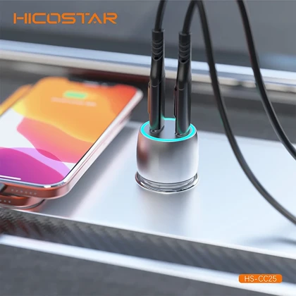 شارژر فندکی فست شارژ هایکو استار HICOSTAR مدل HS-CC25 توان 40 وات