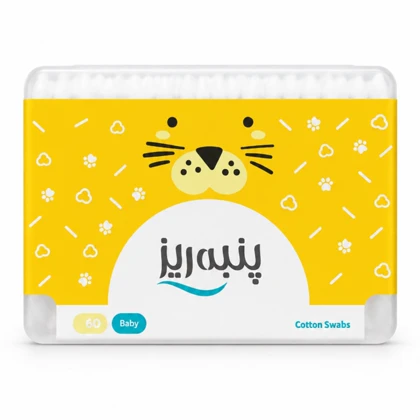 گوش پاک کن 60 عددی کودک طرح شیر پنبه ریز
