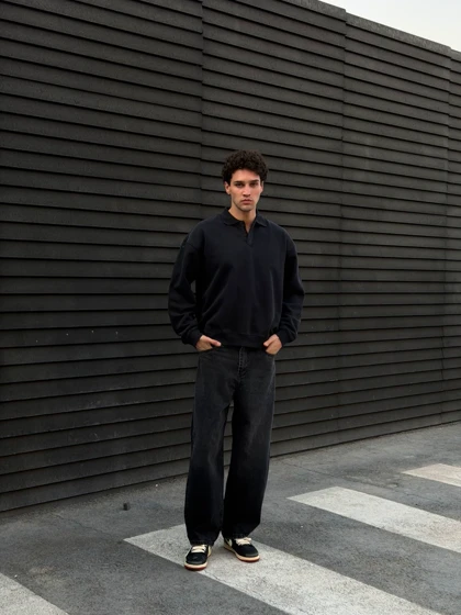پولو شرت اورجینال داب مشکی دودی/Original Dub Polo shirt