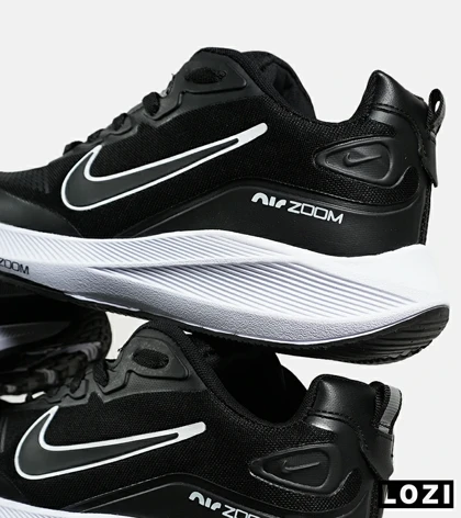 کفش کتانی بزرگ پا مشکی سفید نایک NIKE air zoom مدل 8835