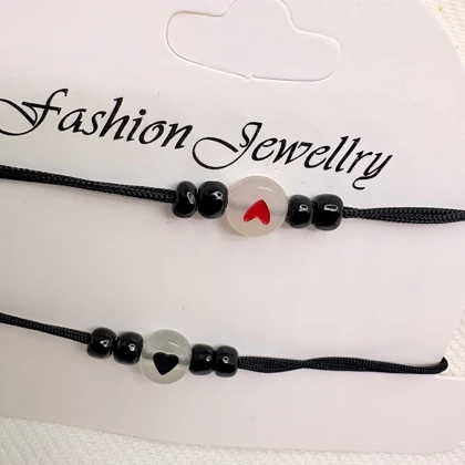 ست دستبند دو نفره کاپلی مدل «درخشش در تاریکی» | شب‌رنگ و فری‌سایز