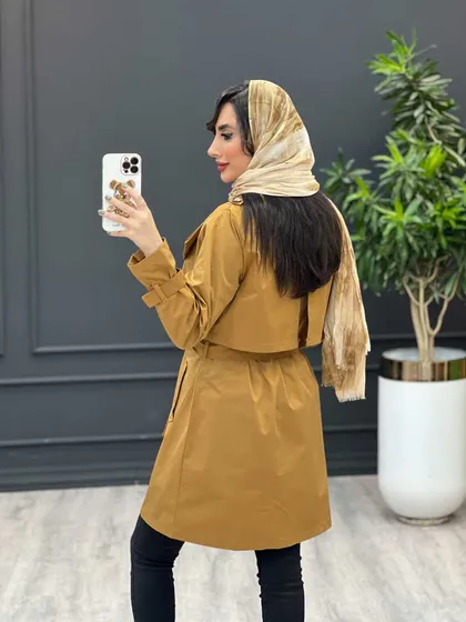 بارانی چهاردکمه یقه دوبل
