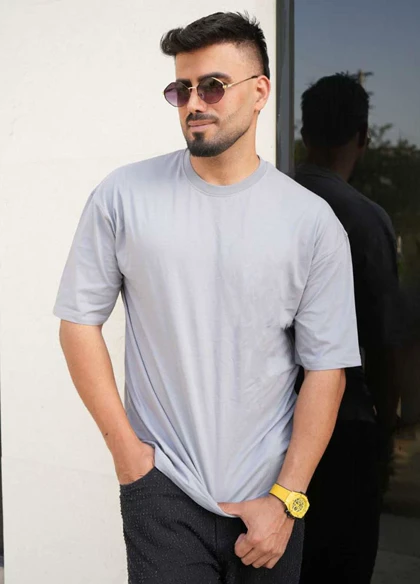 تیشرت بیسیک طوسی مردانه مدل Tarko