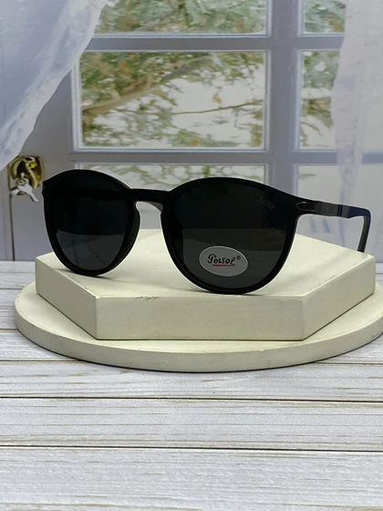 خرید عینک آفتابی پرسول مدل P6812 فریم گرد فریم کائوچو سبک عدسی پلی‌کربنات UV400 پلاریزه