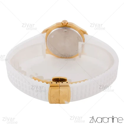 ساعت پتک فیلیپ آکوانا زنانه قاب طلایی صفحه سفید دور نگین 105769