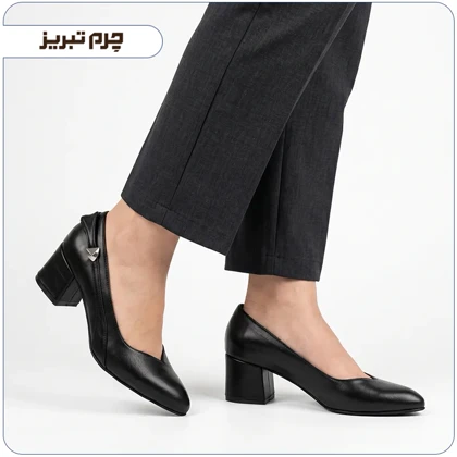 کفش پاشنه‌دار زنانه مدل پاپیونی مشکی
