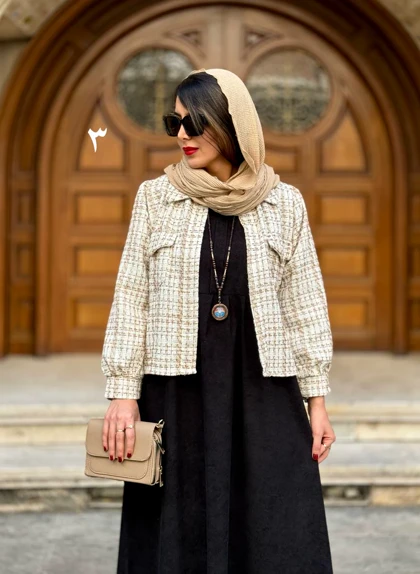 ست پیراهن مانتویی و کت شانل آلا