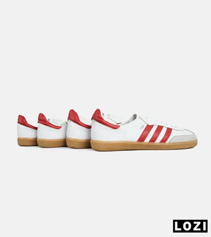 کفش کتانی مردانه و زنانه سفید قرمز ADIDAS Samba