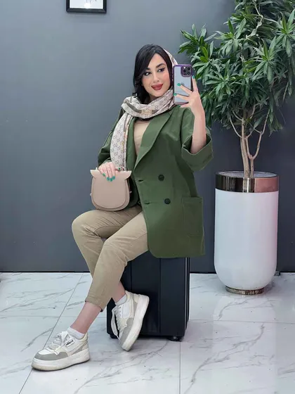 مانتو کتی یقه آرشال چهار دکمه