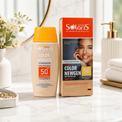 لوسیون ضد آفتاب رنگی آردن سولاریس مدل Color Newgen با SPF50 بژ طبیعی