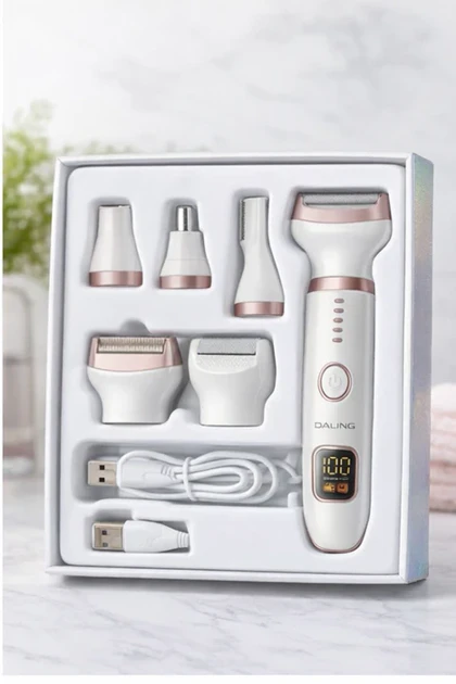 ست اصلاح موی صورت و بدن بانوان 4کاره شارژی و قابل شستشو دالینگ مدل DL‑6050