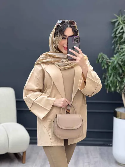 مانتو برش هلالی دو جیب نما