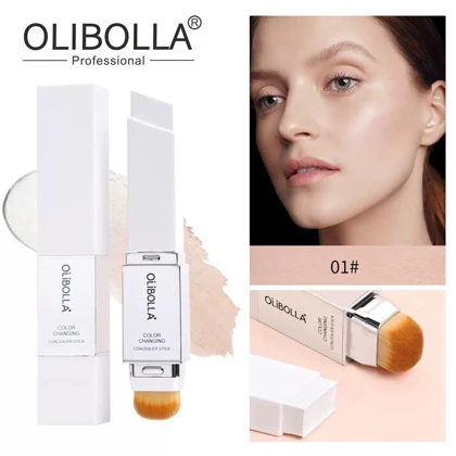 کانسیلر استیکی تغییر رنگ‌دهنده اولیبولا براش‌دار OLIBOLLA Color Changing Concealer Stick
