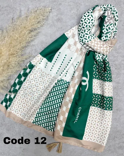 شال نخی میکس سبز 3509
