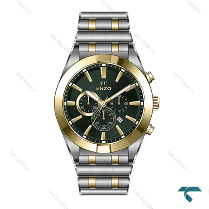 ساعت اورجینال انزو EC-604TGG مردانه دورنگ طلایی صفحه سبز Enzo-8064-G