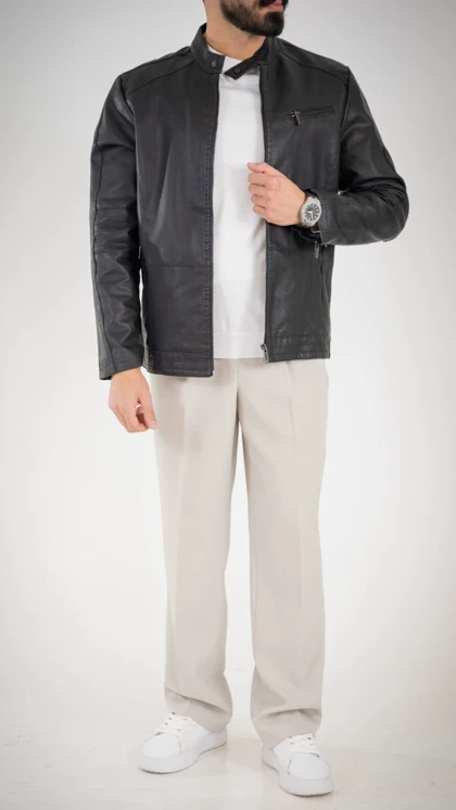 کاپشن مردانه چرم اروین_کد4718