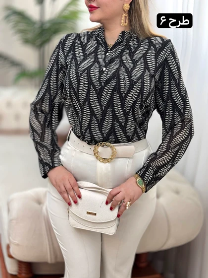 شومیز حریر جلو دکمه 2863