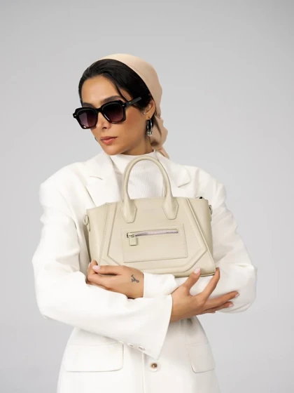 کیف دوشی زنانه چرم مصنوعی دسته دار دیوید جونز DAVIDJONES