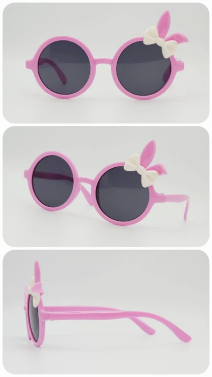 عینک آفتابی بچگانه طرح خرگوش پاپیون‌دار با شیشه‌های ضد اشعه UV