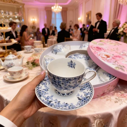 سرویس چای و قهوه خوری 6 تایی گل آبی