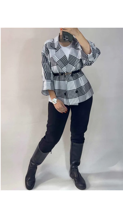 کت باکسی چهارخونه 66280