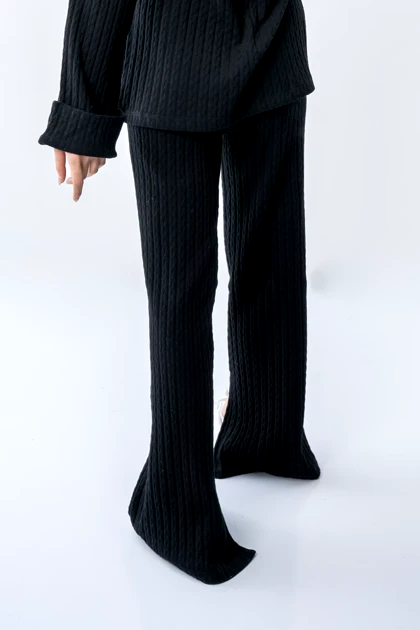 شلوار راسته بافت ژاکارد زنانه