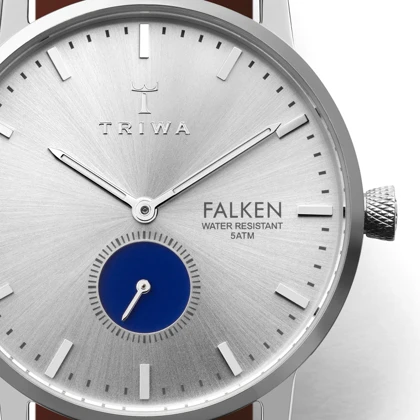 ساعت مچی عقربه ای زنانه مردانه تریوا (TRIWA) مدل Blue eye Falken Brown classic