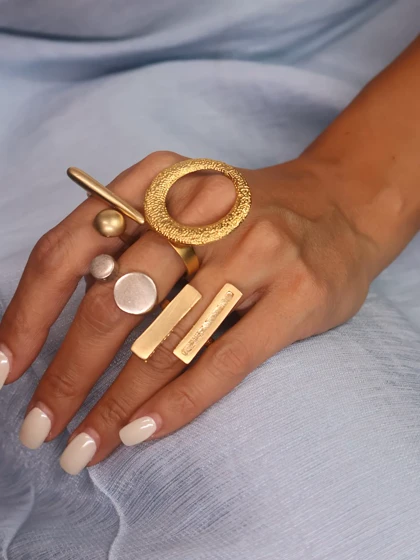 انگشتر زنانه نقطه خط ورشو(عثمانی) کد R4106