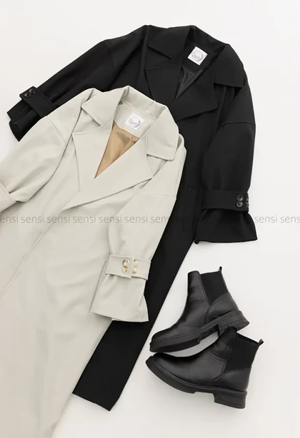 بارانی سانتانا آستر دار آستین بزرگ کد1004872