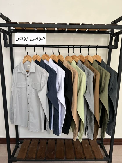 پیراهن آستین بلند کتان دوجیب 2484