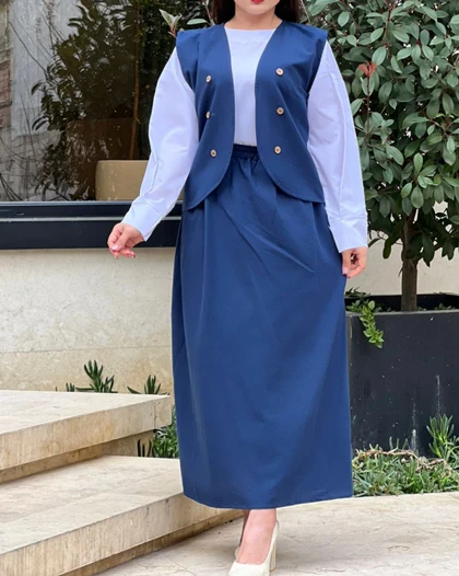ست سه تیکه جلیقه دامن 1485