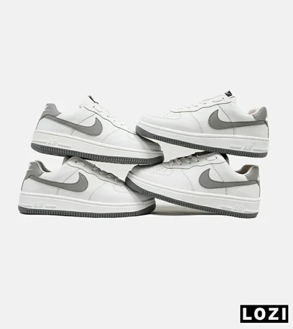 کفش کتانی بزرگ پا سفید طوسی NIKE AIR FORCE مدل 6325